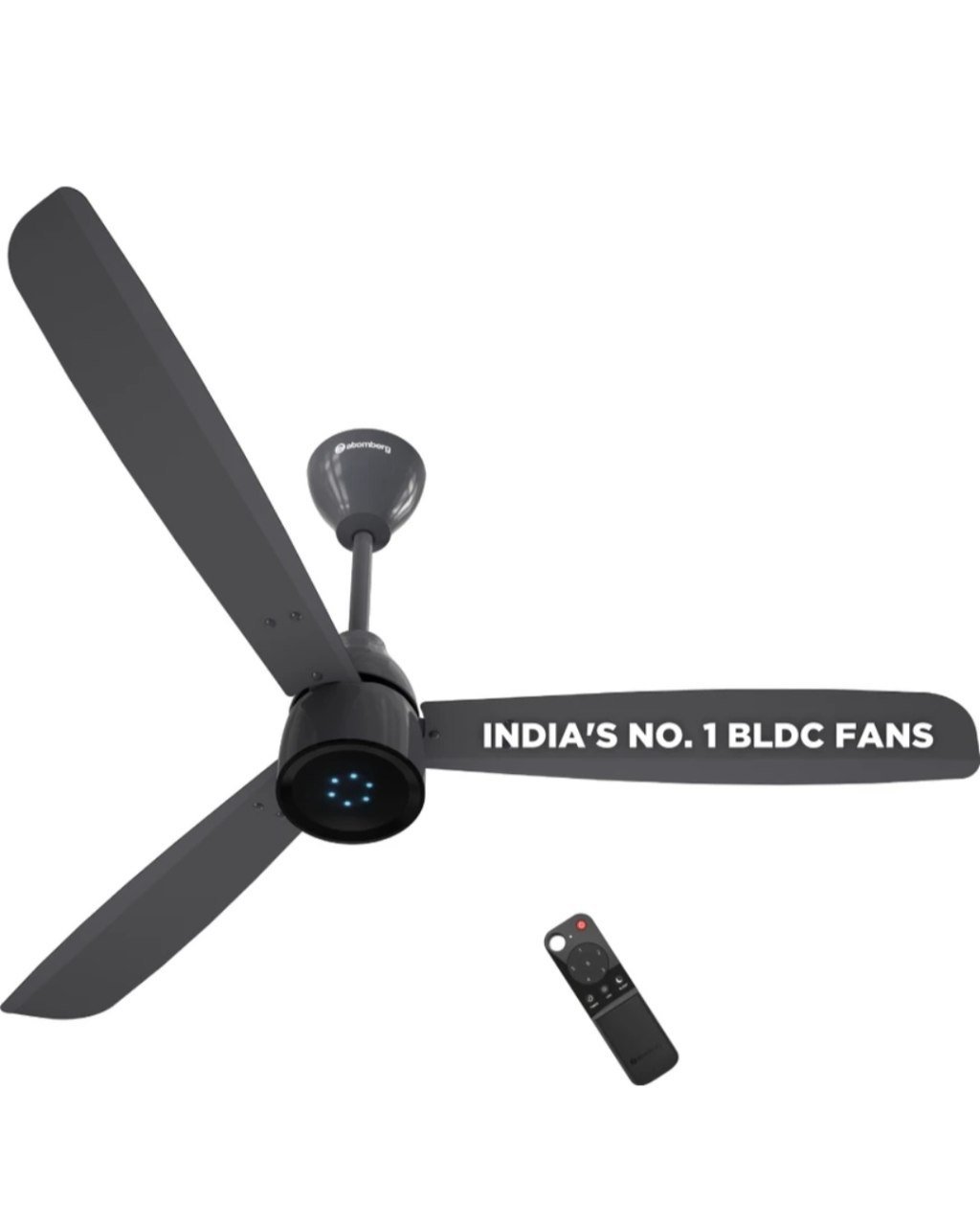Atomberg Renesa Prime Remote|High Air Delivery|LED Speed Indicator|Low Noise|Sleek Design with 3 Year Warranty BLDC Motor with Remote 1200 mm Ceiling Fan (5 Star | Pebble Grey | Pack of 1)